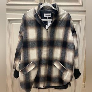 BB Dakota X Steve Madden Oversized Plaid Shirt Jacket - Size M